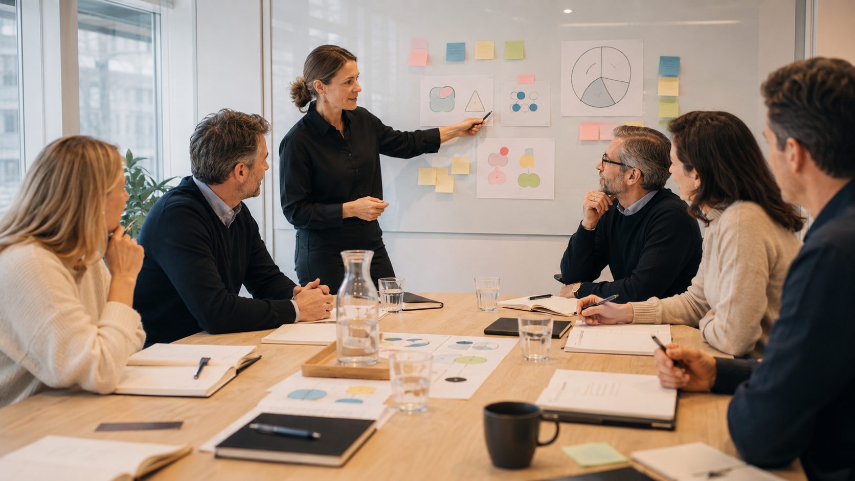 Ledningsgrupp i arbete kring strategi och beslut